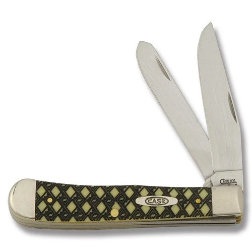 Case XX Celtic Maze Trapper Smooth Yellow Synthetic Folding Knife CA80161CM View 1