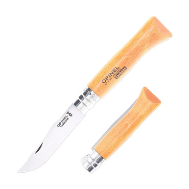 Opinel No. 08 Carbone Folding Knife Beechwood OP000402CP View 1