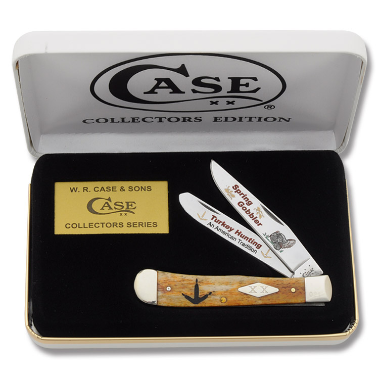 Case Antique Smooth Bone Turkey Trapper Folding Knife CAANTTURKEY View 2