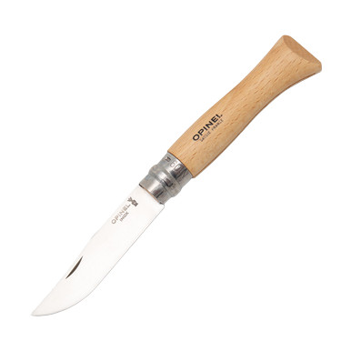 Opinel No.09 Stainless Steel Folding Knife Beechwood OP001254CP View 1