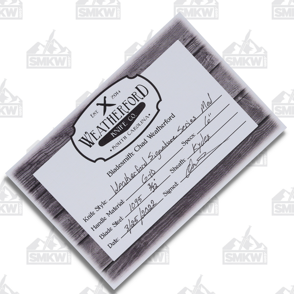Weatherford Knife Co. Signature Series Medium Black and White G-10 Handle WKC020 View 13