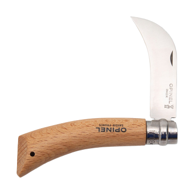 Opinel No 08 Folding Knife 3.35in Plain Edge Varinsied Beechwood Pruning View 3