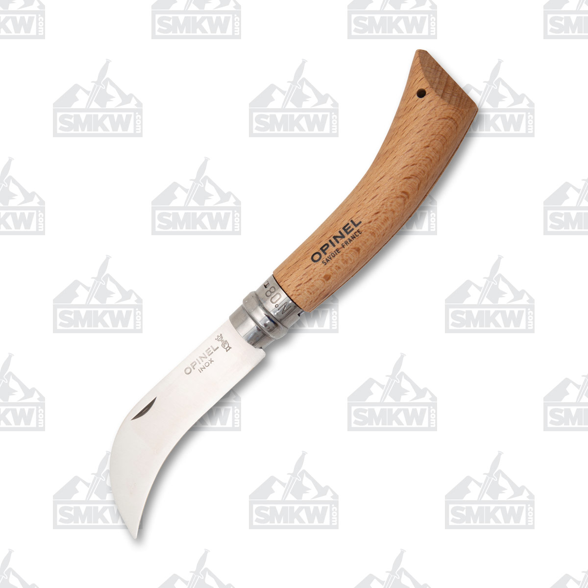Opinel No 08 Folding Knife 3.35in Plain Edge Varinsied Beechwood Pruning OP113140 View 2
