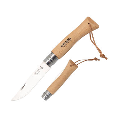 Opinel No 07 Adventurer Folding Knife 3in Plain Edge Beechwood View 1