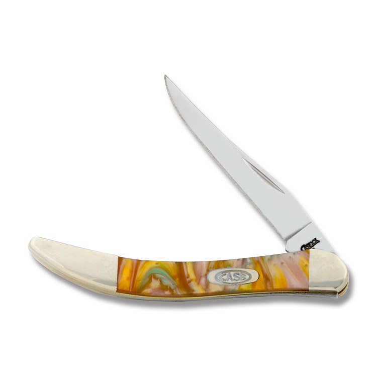 Case Abalone Corelon Small Texas Toothpick Folding Knife CA910096AB View 1