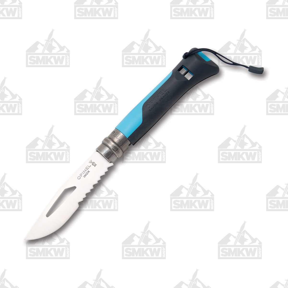 Opinel No 08 Outdoor Folding Knife 3.75in Partially Serrated Blue OP002142CP View 2