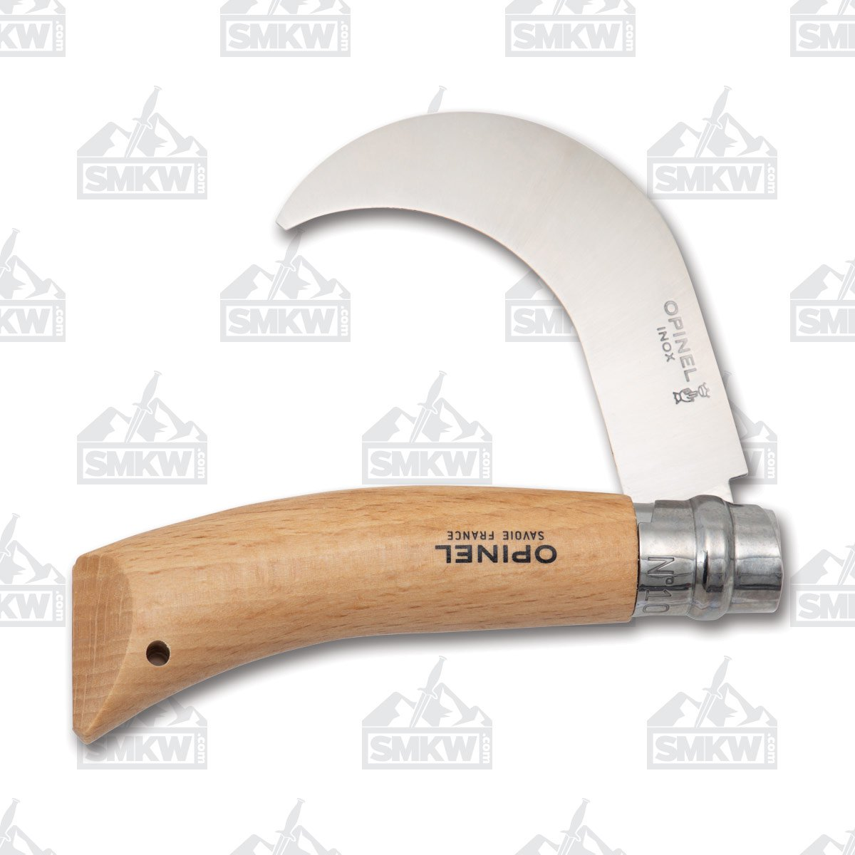 Opinel No 10 Folding Knife 3.25in Plain Beechwood Billhook OP000657CP View 1