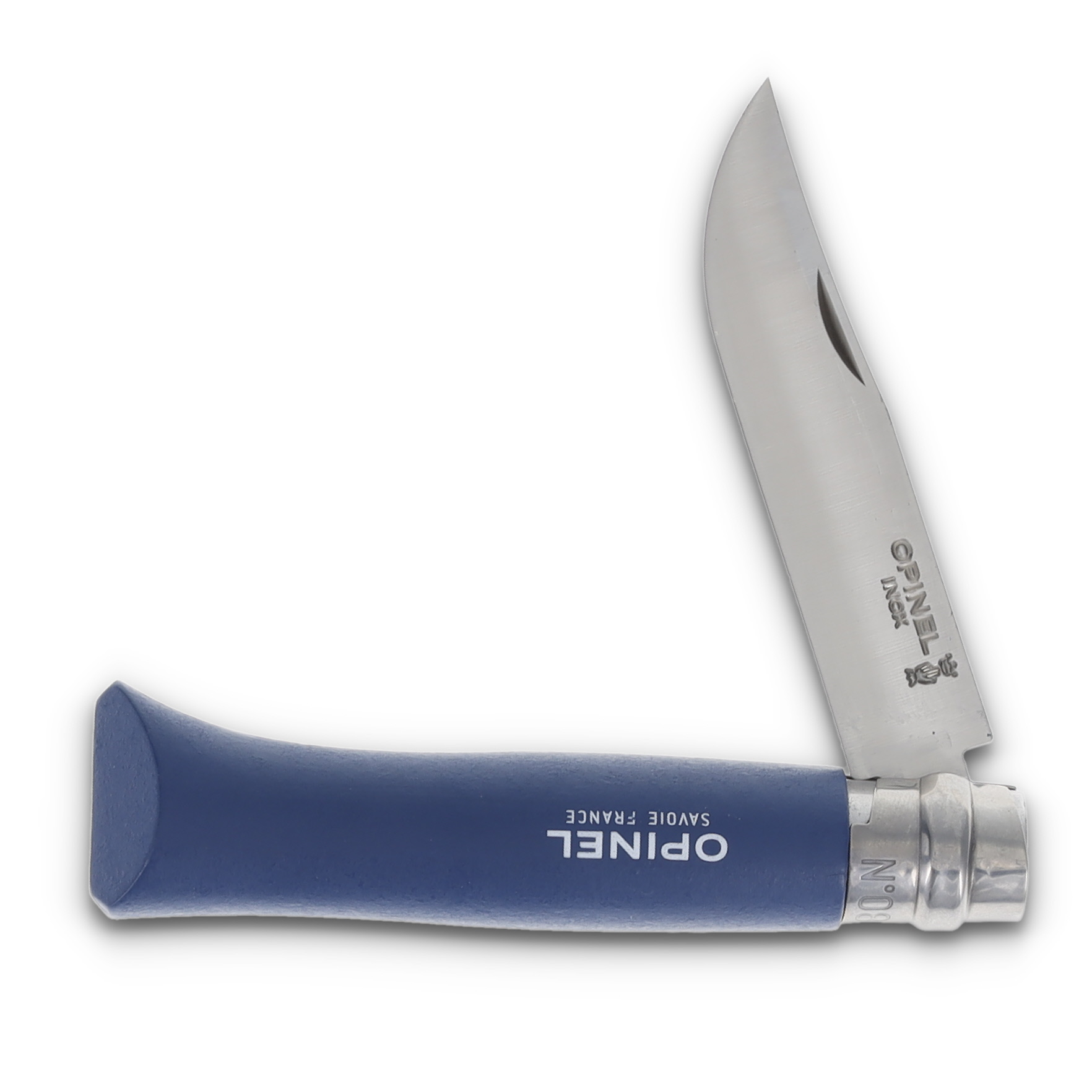 Opinel No 08 Colorama Folding Knife 3.28in Plain Edge Deep Blue Hornbeam OP002263CP View 3