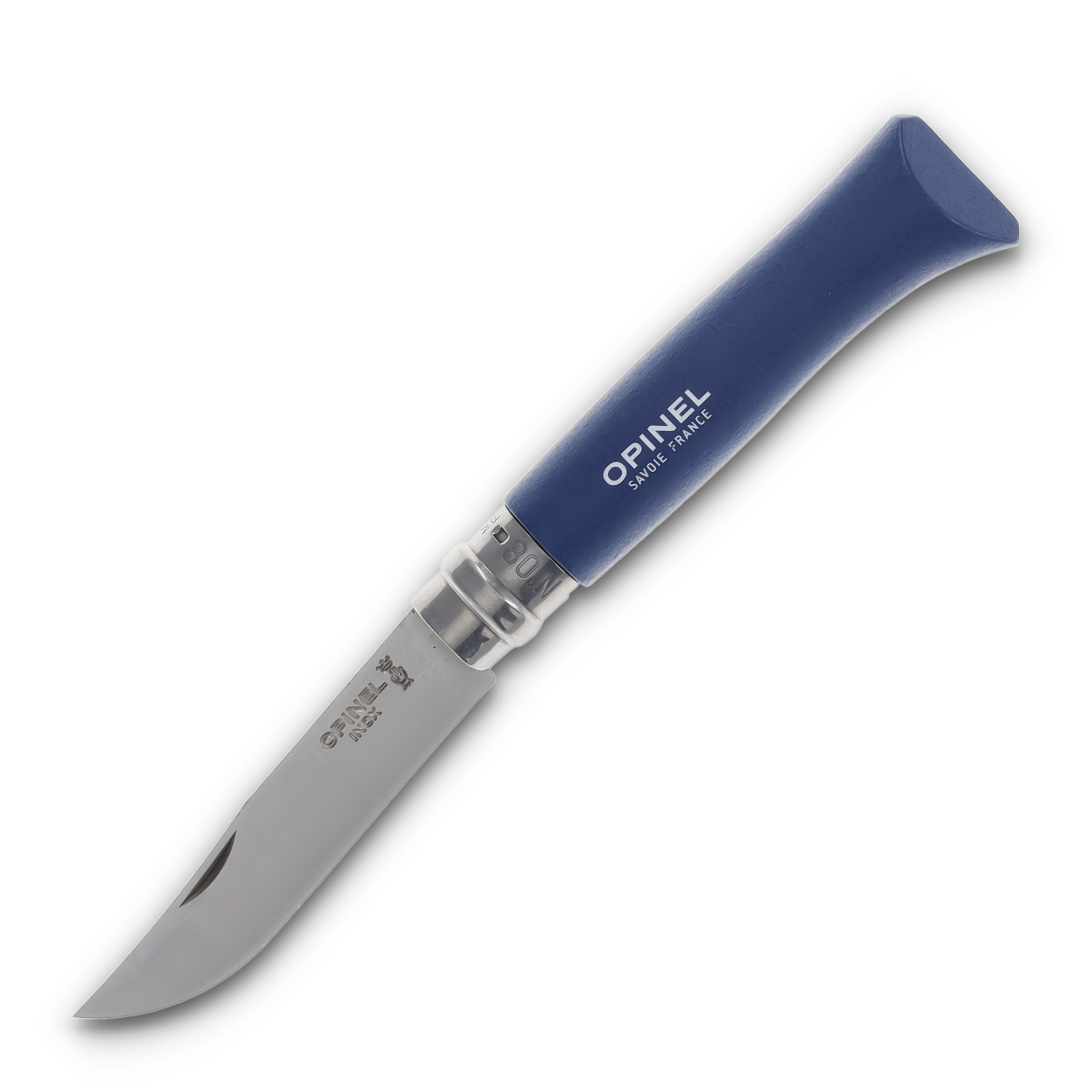 Opinel No 08 Colorama Folding Knife 3.28in Plain Edge Deep Blue Hornbeam OP002263CP View 1