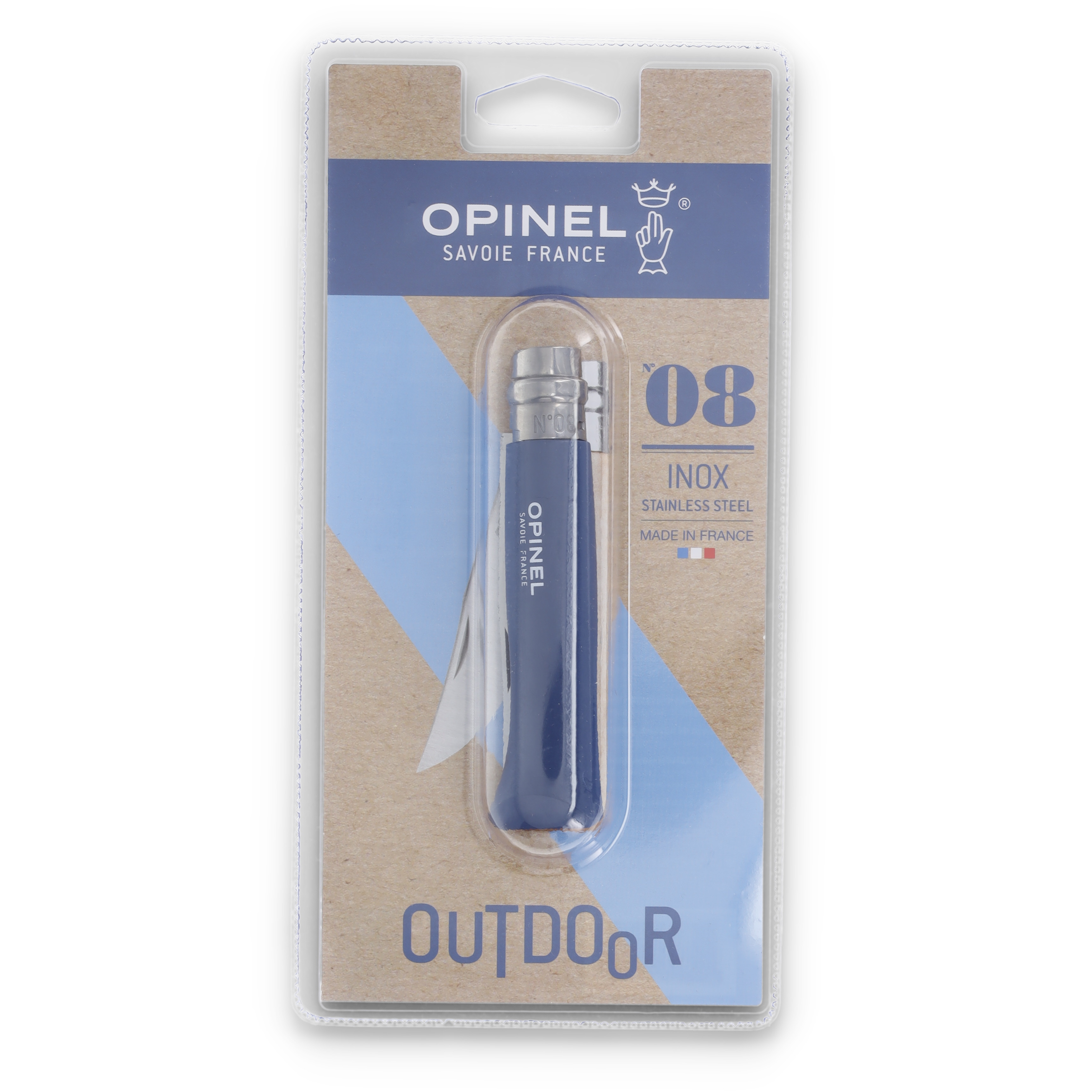 Opinel No 08 Colorama Folding Knife 3.28in Plain Edge Deep Blue Hornbeam OP002263CP View 9