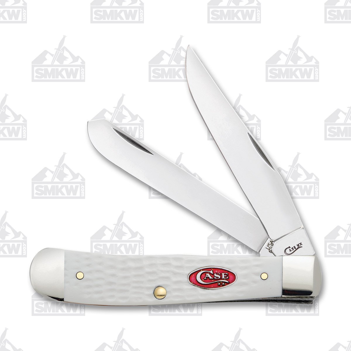 Case XX White Jigged Synthetic SparXX Trapper Folding Knife CA60182 View 1
