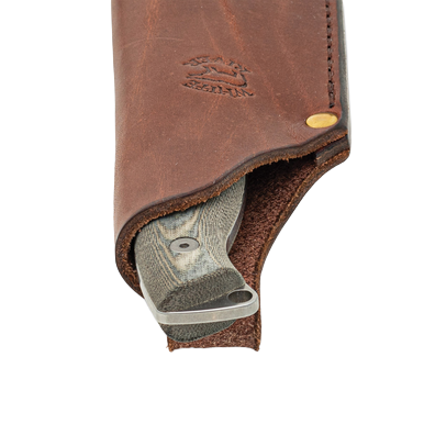 White River Camp Cleaver OD Green Micarta View 10