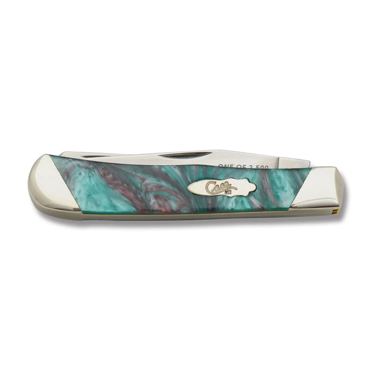Case XX Slant Bolster Coral Sea Corelon Trapper Folding Knife CAS9254CS View 2
