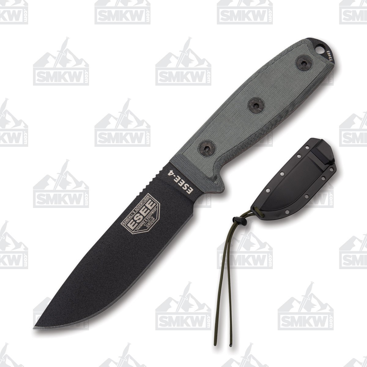  ESEE 4P-MB Fixed Blade Knife w/Handles, Molded Sheath
