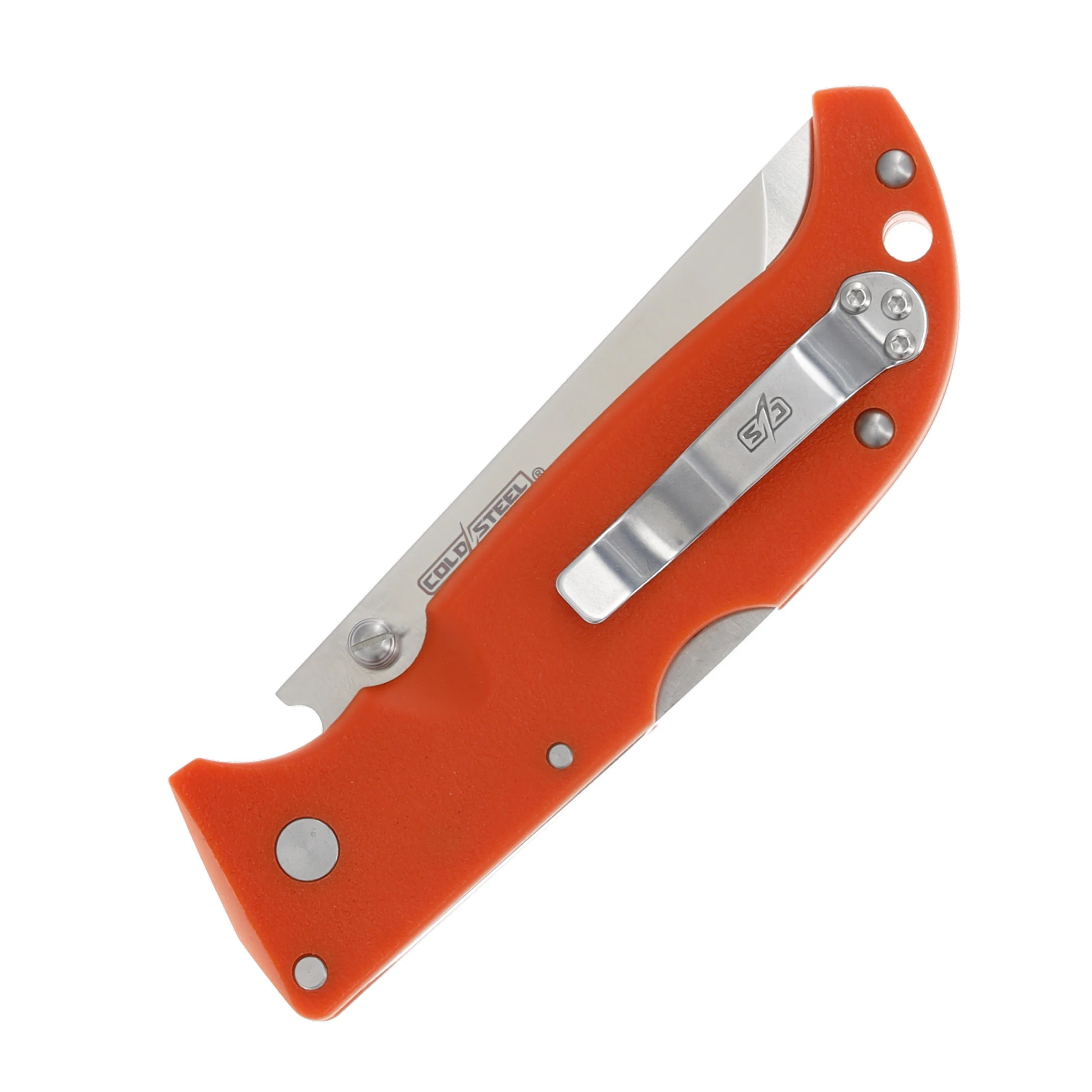 Cold Steel Finn Wolf Blaze Orange 3.5 Inch Plain Satin Straight Back CS20NPJ View 6