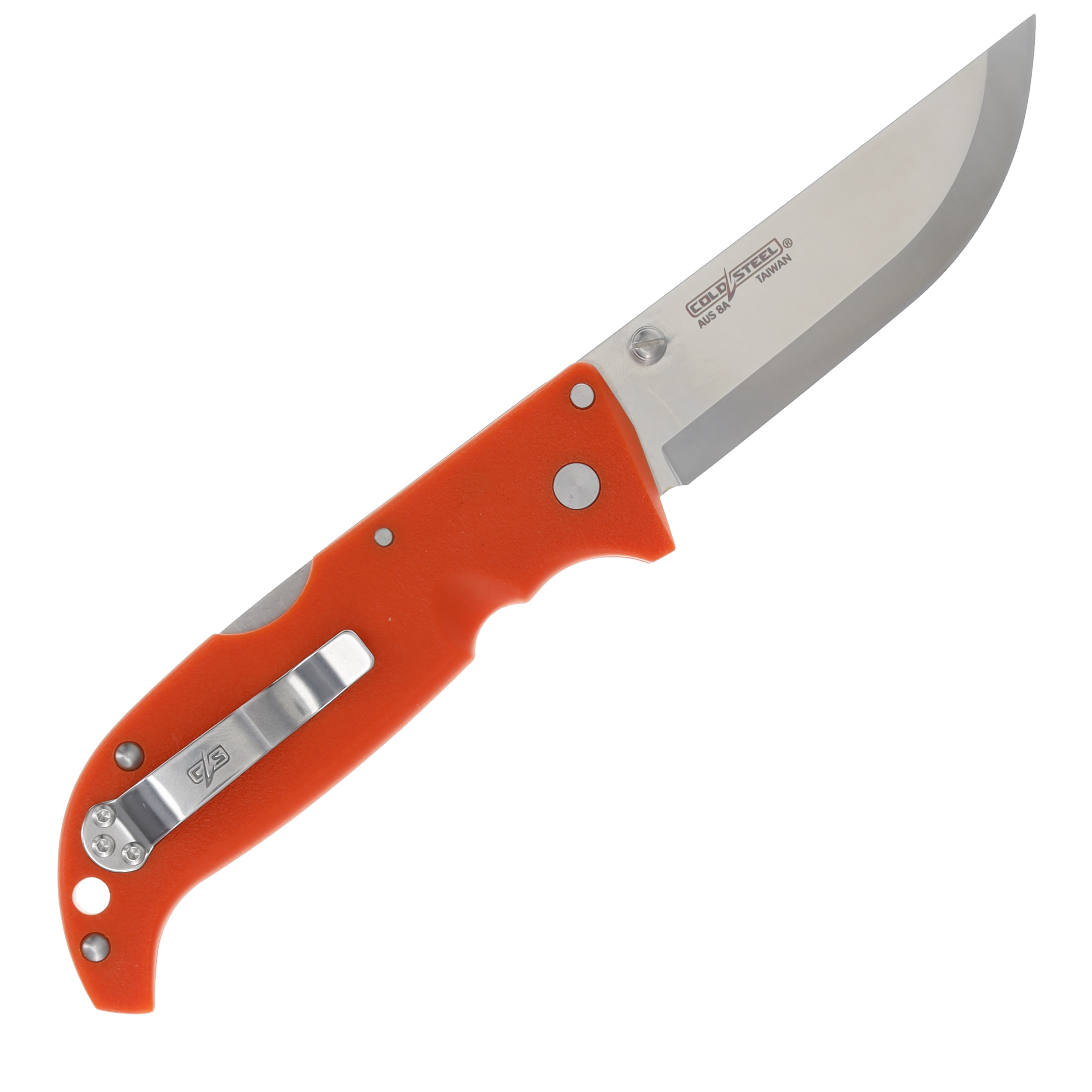 Cold Steel Finn Wolf Blaze Orange 3.5 Inch Plain Satin Straight Back CS20NPJ View 2