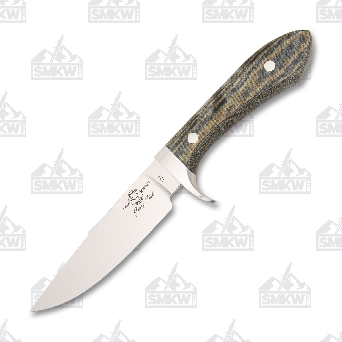 White River Sendero Classic Black and OD Linen 4.4in Drop Point Fixed Blade WRJFSCLBO View 2