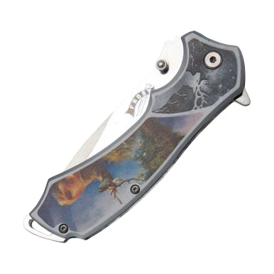 Frost Cutlery Wildlife Spring-Assisted Linerlock Deer Folding Knife View 4