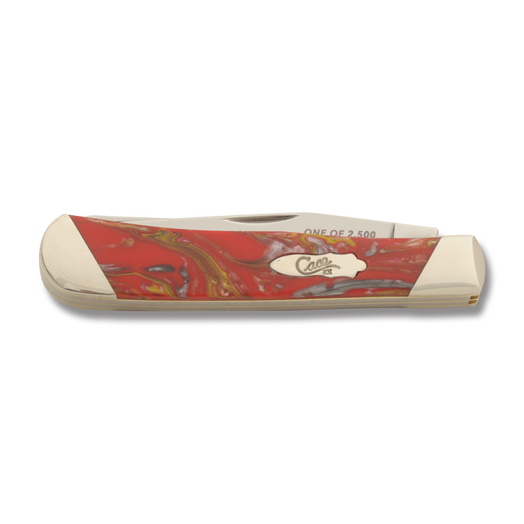 Case XX Slant Bolster Fire in the Box Corelon Trapper Folding Knife CAS9254FIB View 2