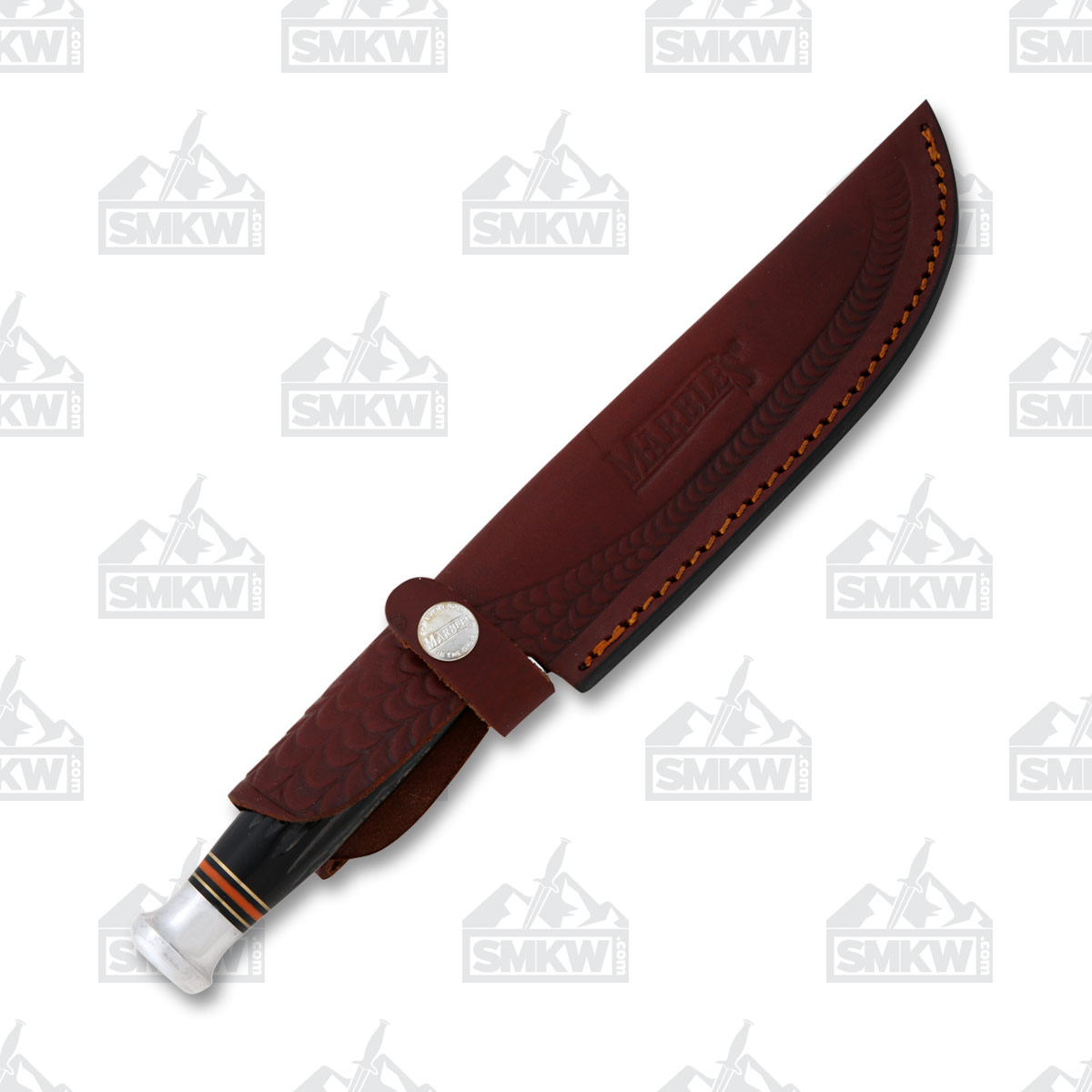 Marbles Hunter Bowie Grooved Horn Fixed Blade 6.25in Satin Clip Point MR456 View 4