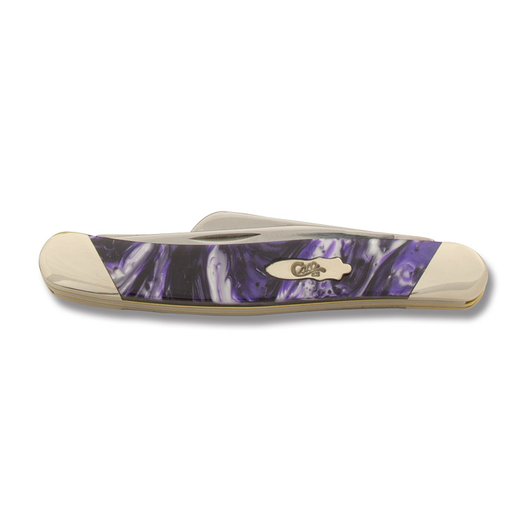 Case XX Slant Bolster Purple Passion Corelon Medium Stockman Folding Knife CAS9318PP View 2