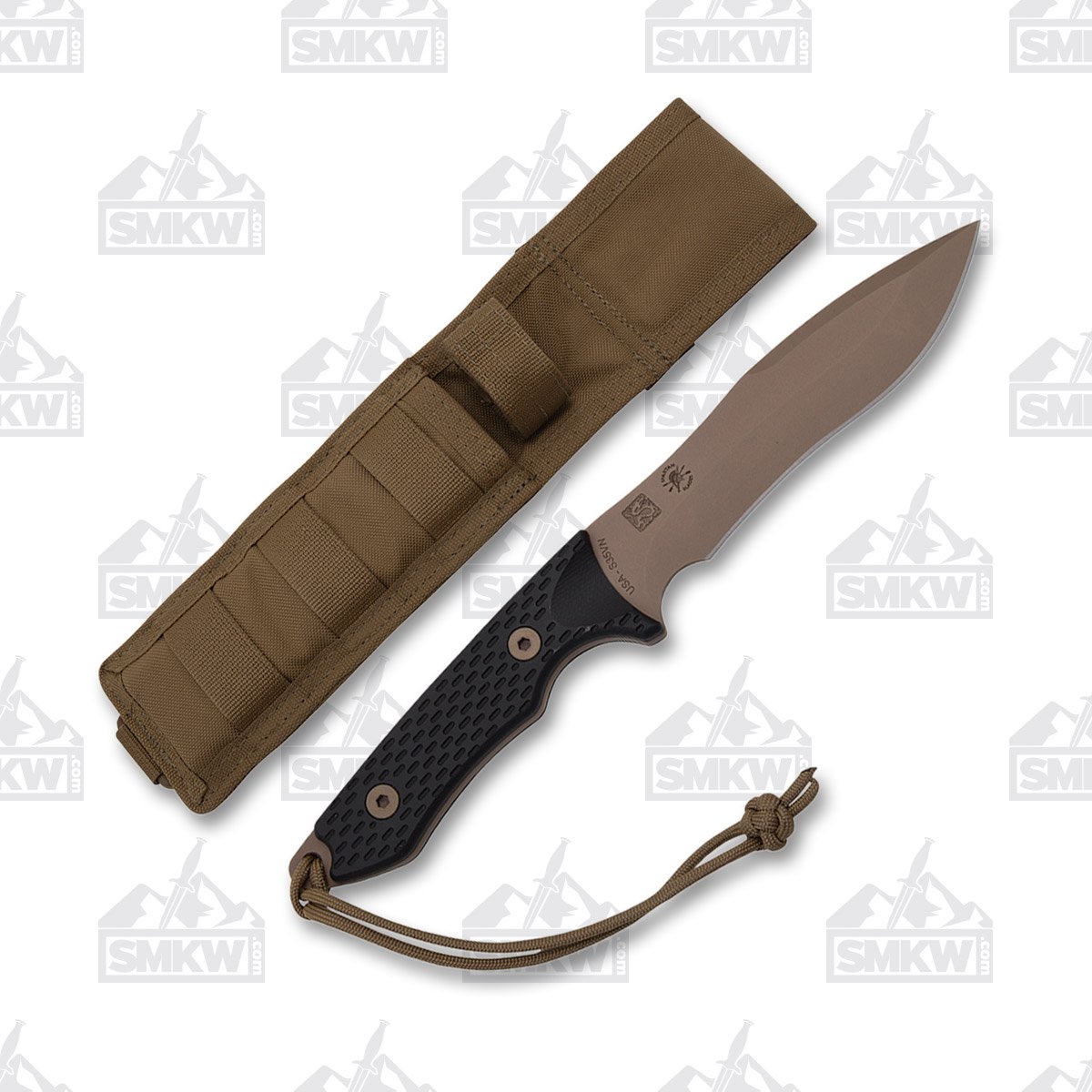 Spartan Blades Ronin Shinto Fixed Blade Coyote Brown PVD S45VN/Black Canvas Micarta with Nylon Sheath SB47DEBKNLTN View 1
