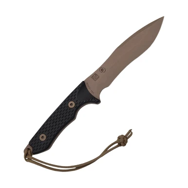 Spartan Blades Ronin Shinto Fixed Blade Coyote Brown PVD S45VN/Black Canvas Micarta with Nylon Sheath View 3