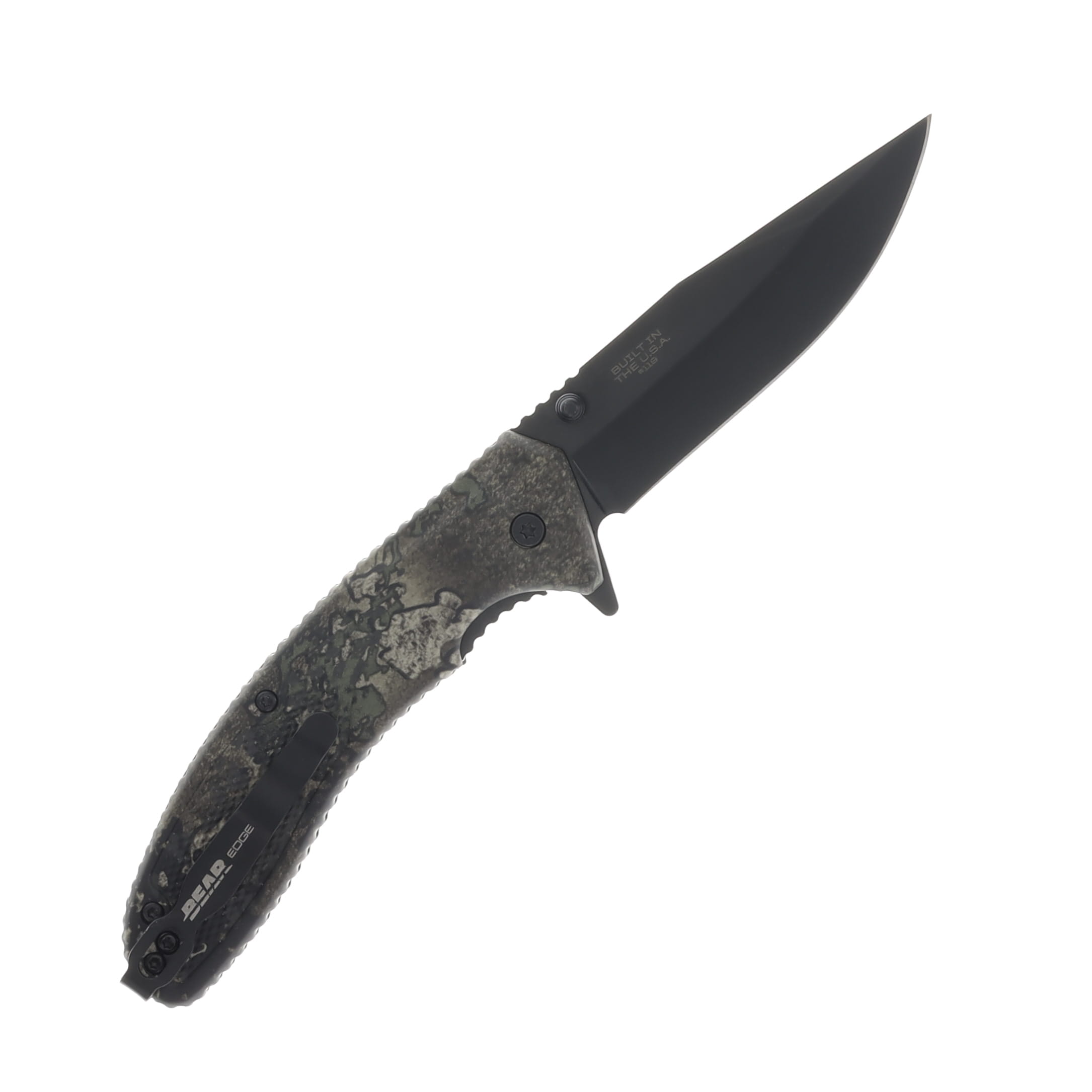 Bear & Son Bear Edge True Timber Strata Camo Zytel Sideliner Assisted Opener Folding Knife 3.5in Plain Edge BR61119 View 2