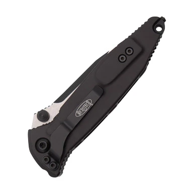 Microtech SOCOM Elite Folding Knife 3.98in Plain Black Drop Point View 3
