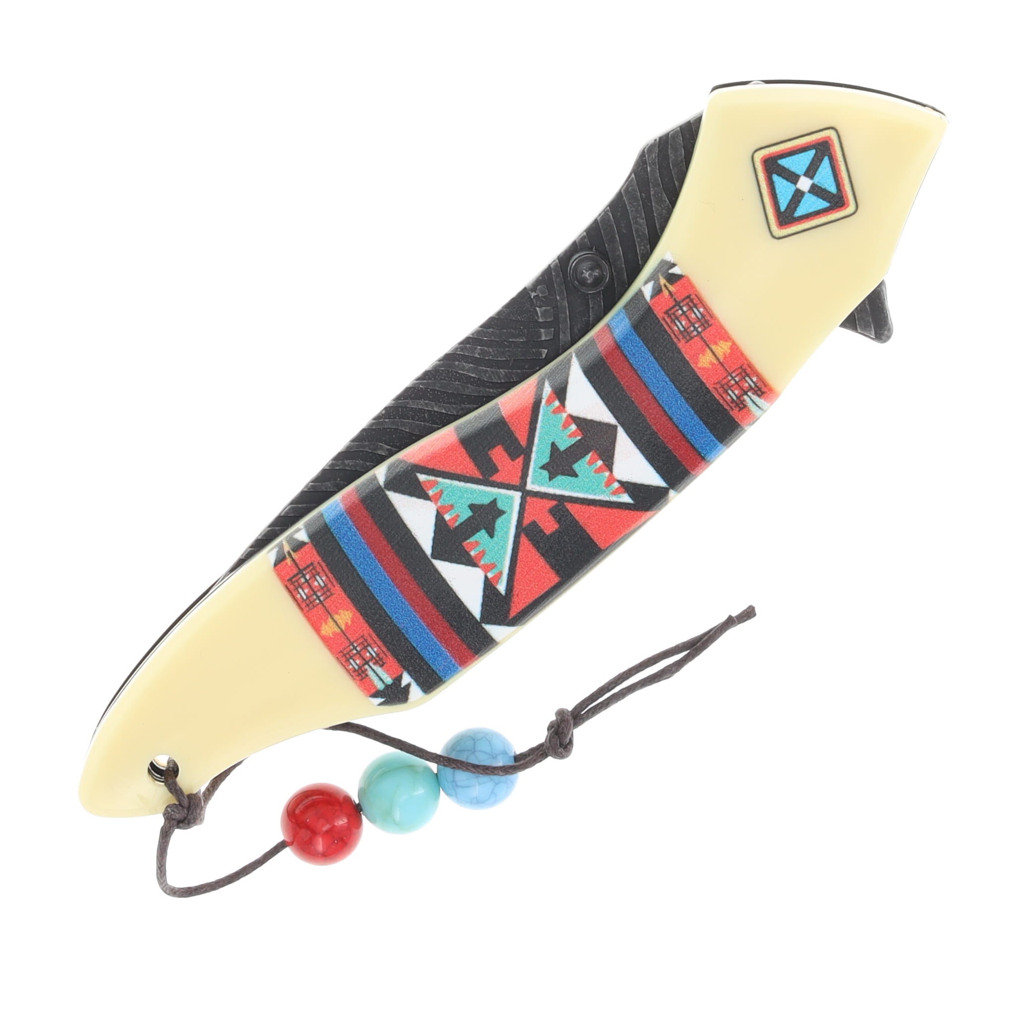 Frost Cutlery Ocoee River Spring-Assisted Folding Knife Cream/Tribal View 5