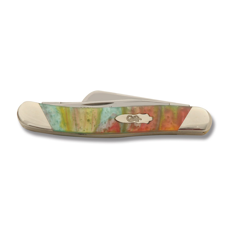 Case XX Slant Bolster Rainbow Corelon Medium Stockman Folding Knife CAS9318RB View 2