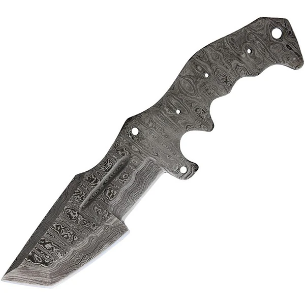 4.5 Inch Damascus Tanto Chopper Blade Blank BL137D View 1