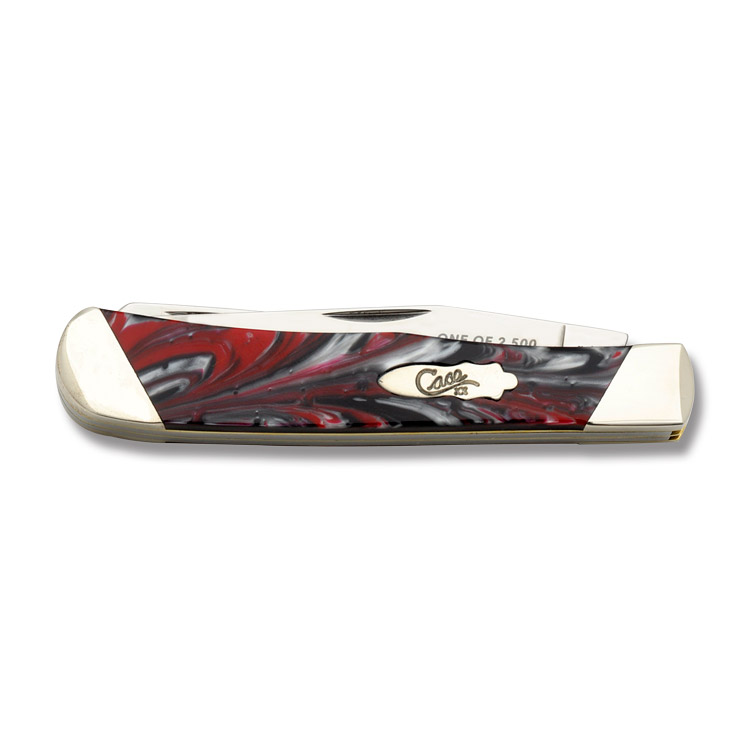 Case XX Slant Bolster Man in Black Corelon Trapper Folding Knife CAS9254MB View 2