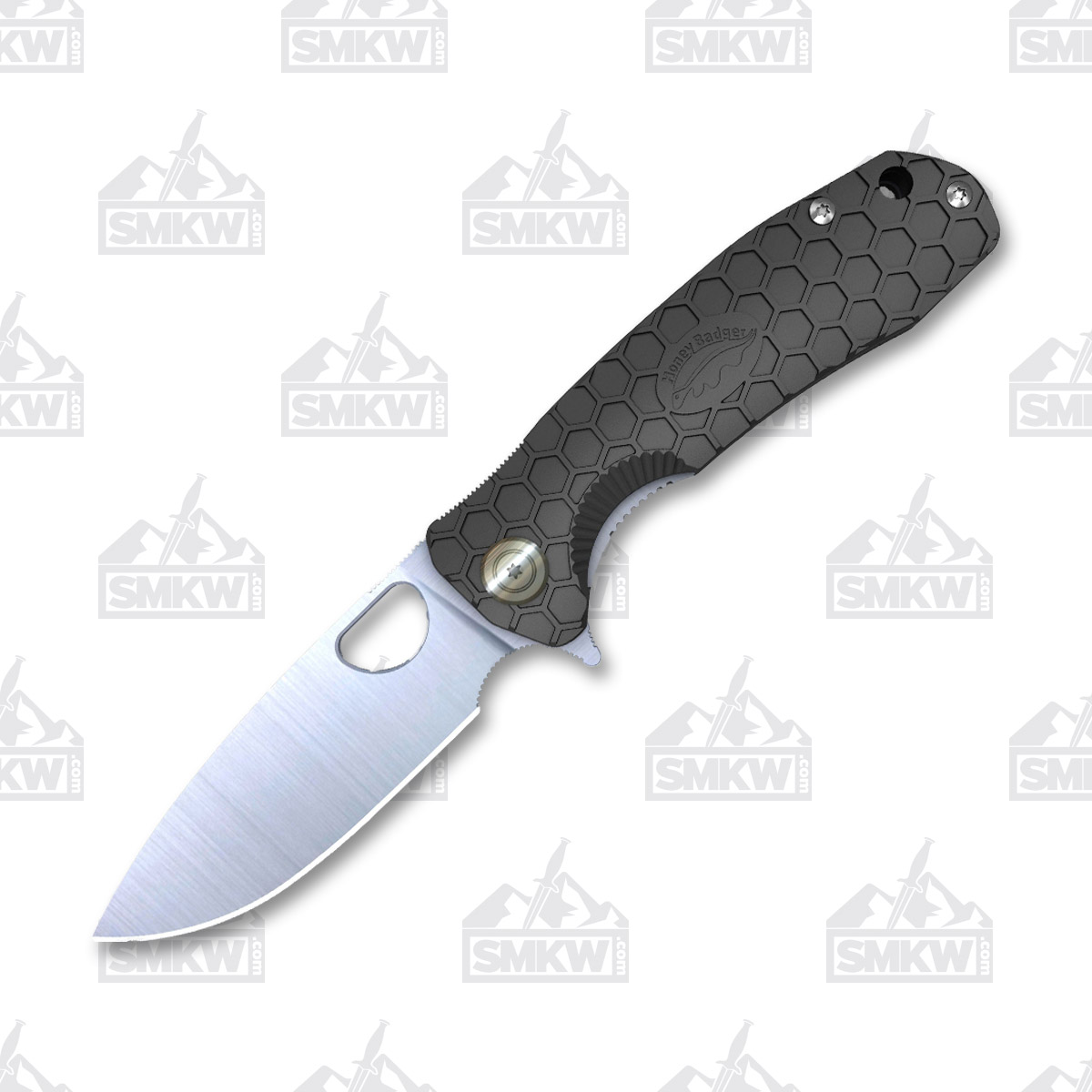 Honey Badger Small Folding Knife 2.81in Plain Satin Drop Point HB1021 View 2