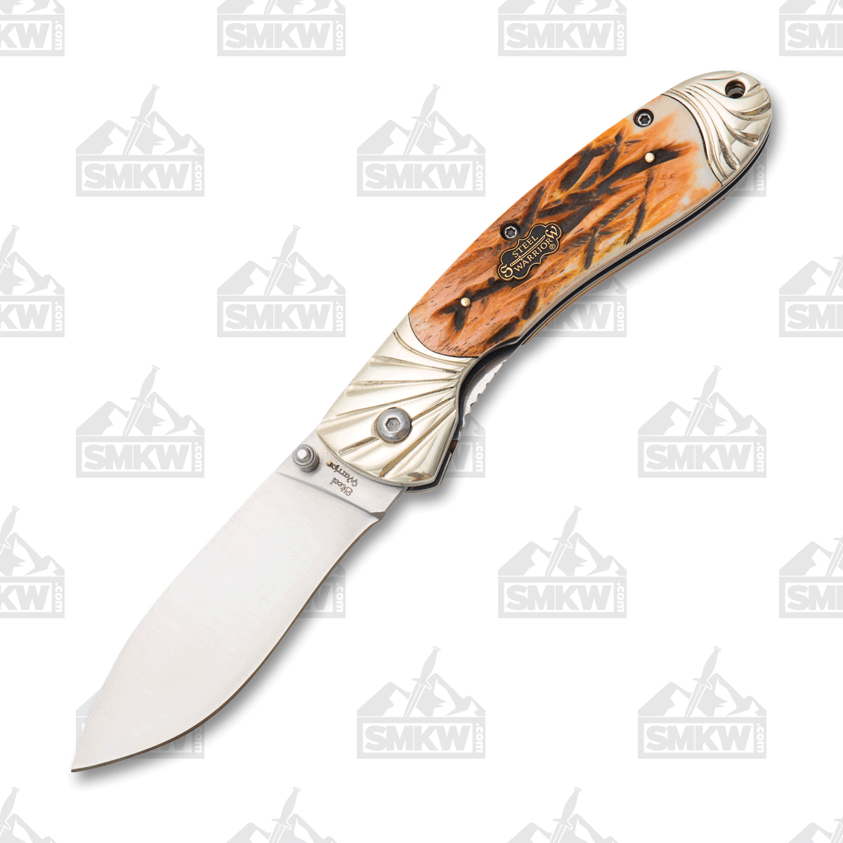 Frost Steel Warrior Chestnut Jigged Bone Assisted Linerlock FRSW005CJB View 2