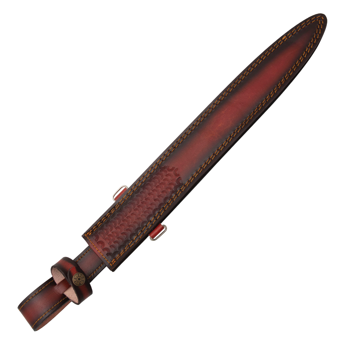 Damascus Short Sword Braided Exotic Wood Handle DM5019 View 3