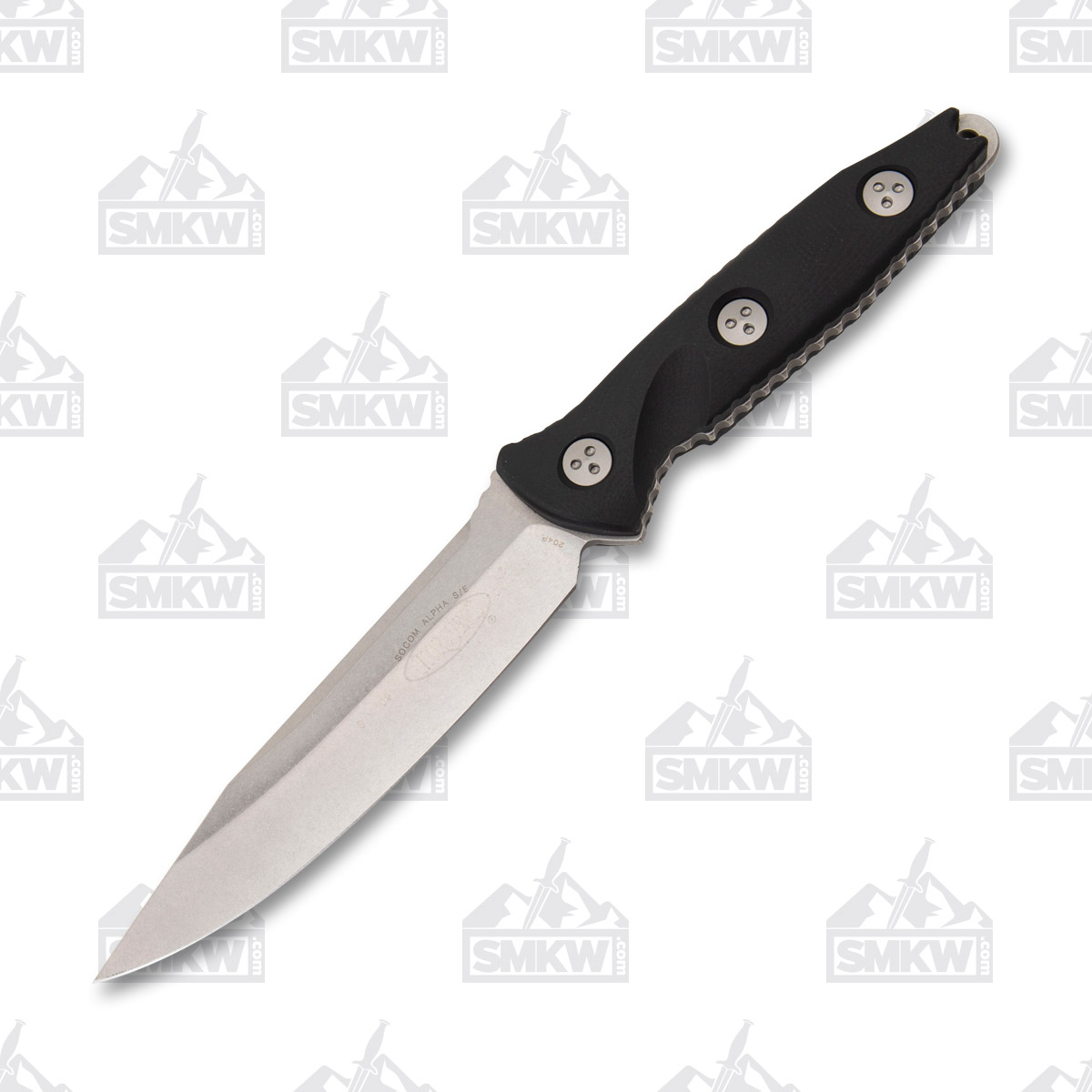 Microtech SOCOM Alpha Fixed Blade Knife Black G10 Stonewashed SE Clip Point MT11310 View 2