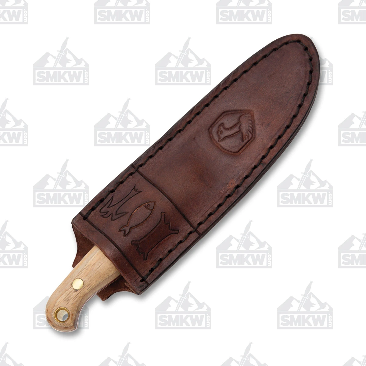 Condor Tool and Knife Trelken Fixed Blade 420 HC/Hickory with Leather Sheath CTK11435 View 4