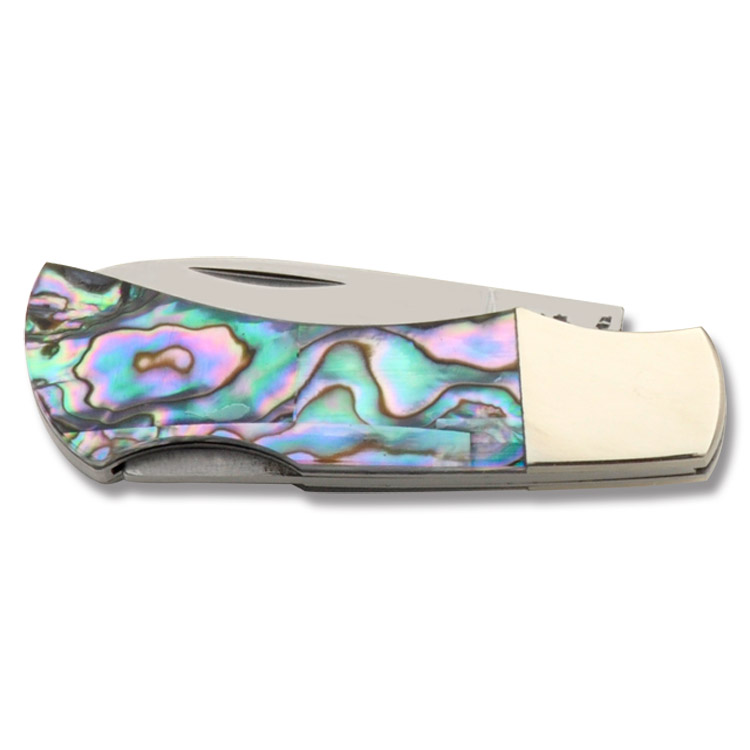 Bear & Son Abalone Mini Executive Lockback Folding Knife BRAB40 View 2