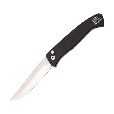ProTech Knives Small Brend Auto Black Handle Satin Blade View 2
