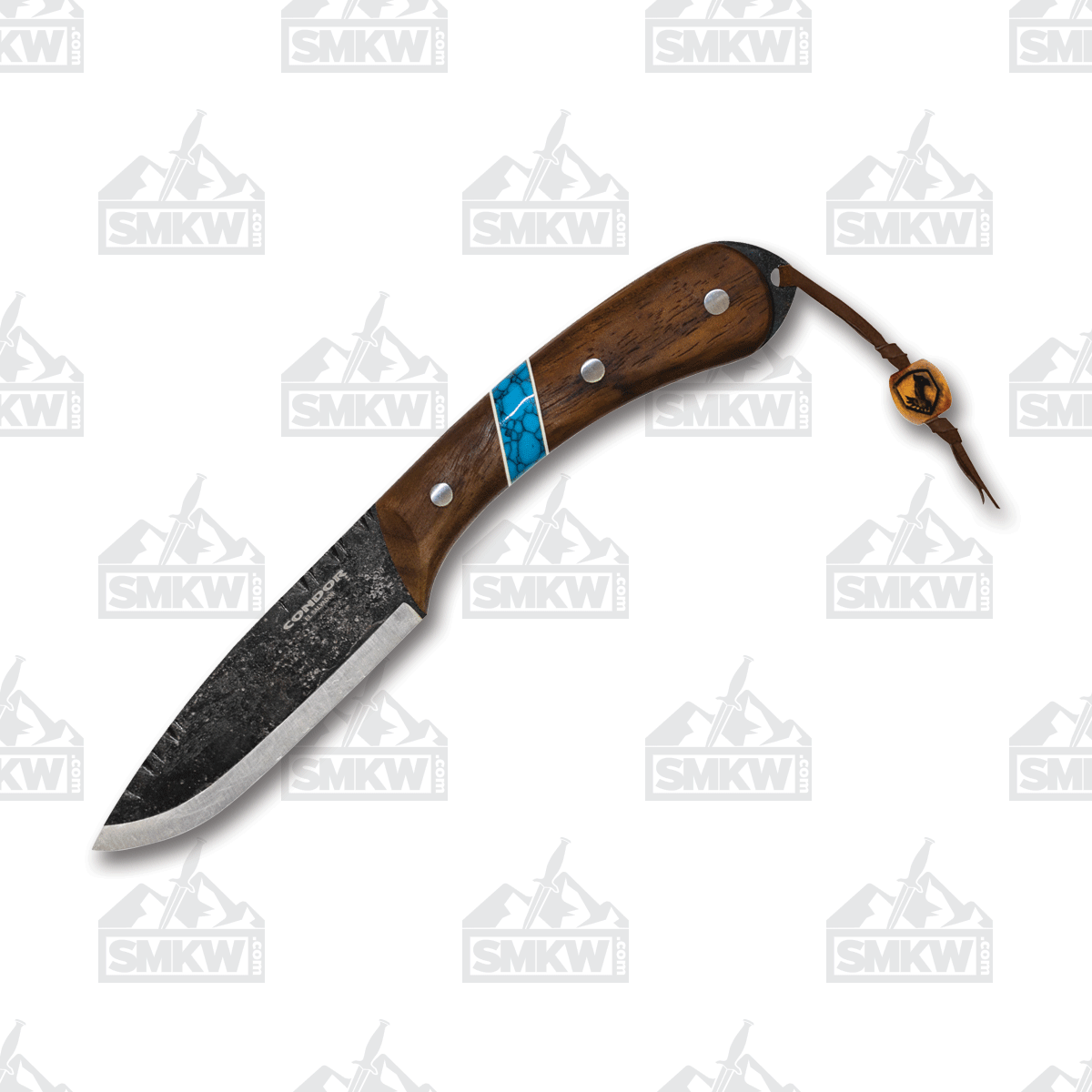 Condor Blue River Fixed Blade Knife Walnut/Turquoise 4.3in Plain Edge CTK282543 View 1