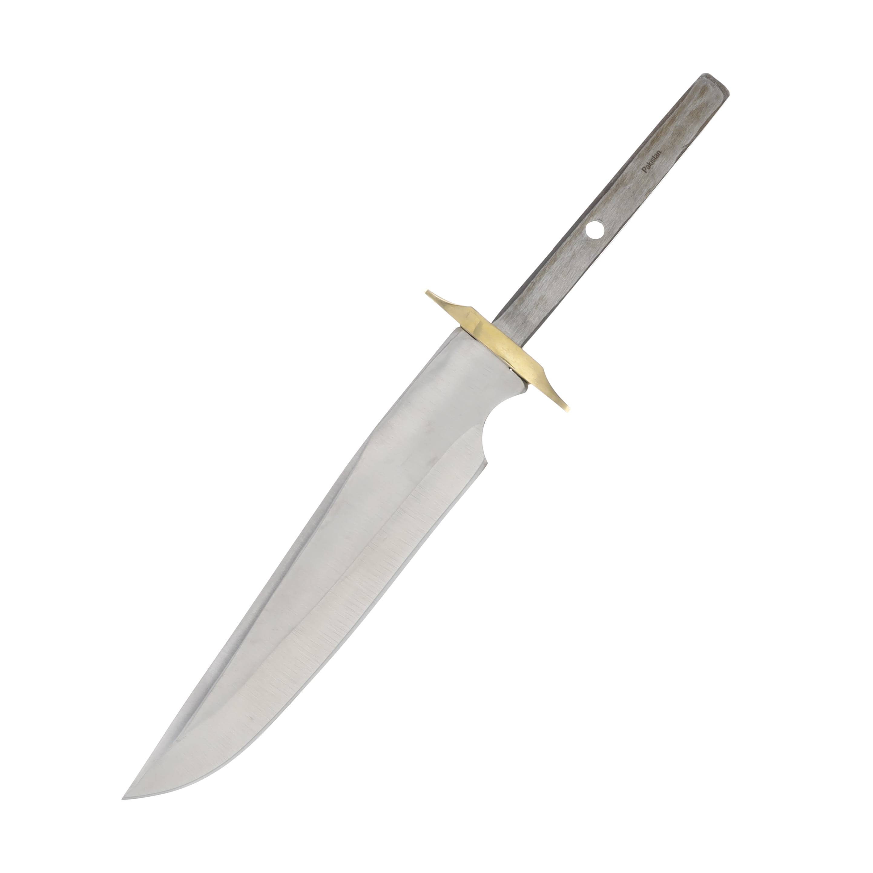 Bowie Fighter Knife Blank | 7.37" Push Tang | Brass Guard | DIY BL015 View 1