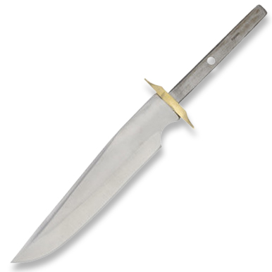 Bowie Fighter Knife Blank 7.37in Push Tang Brass Guard DIY View 1