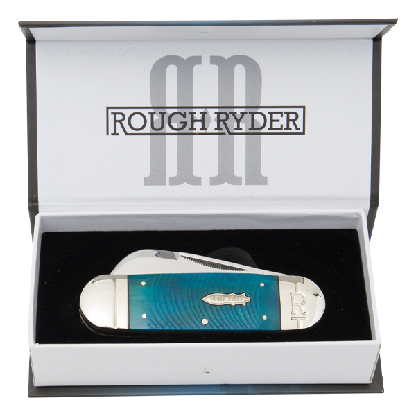 Rough Ryder Black & Blue Jigged Bone Elephant Toe Folding Knife RR2113 View 3