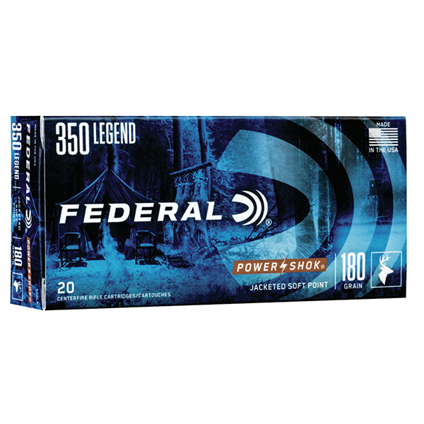Federal Power-Shok 350 Legend Rifle Ammunition 20 Rounds Brass Centerfire 180 Grain Power-Shok JSP 350LA View 1