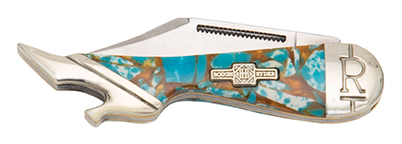 Rough Ryder Turquoise and Amber Small Lady Leg Folding Knife RR2002 View 3