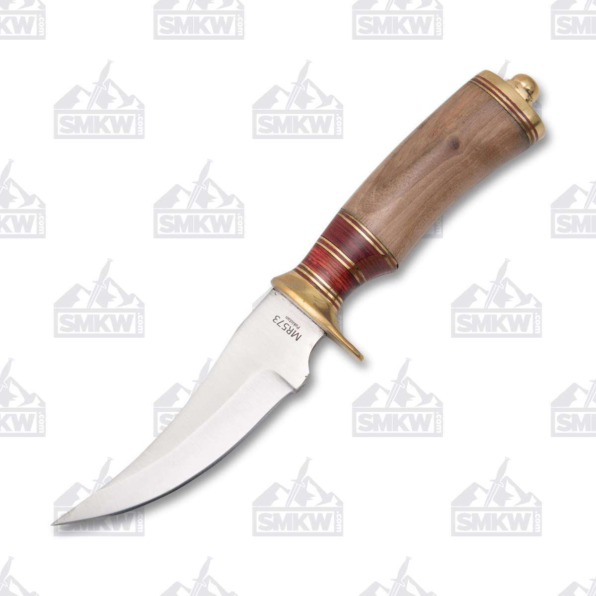 Marbles Wood and Brass Hunter Skinner Fixed Blade Knife MR573 View 4