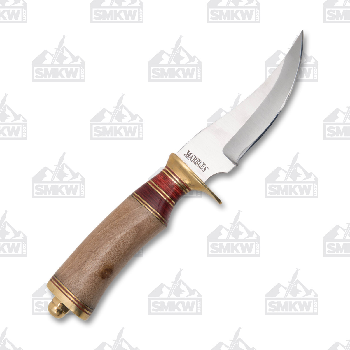 Marbles Wood and Brass Hunter Skinner Fixed Blade Knife MR573 View 3