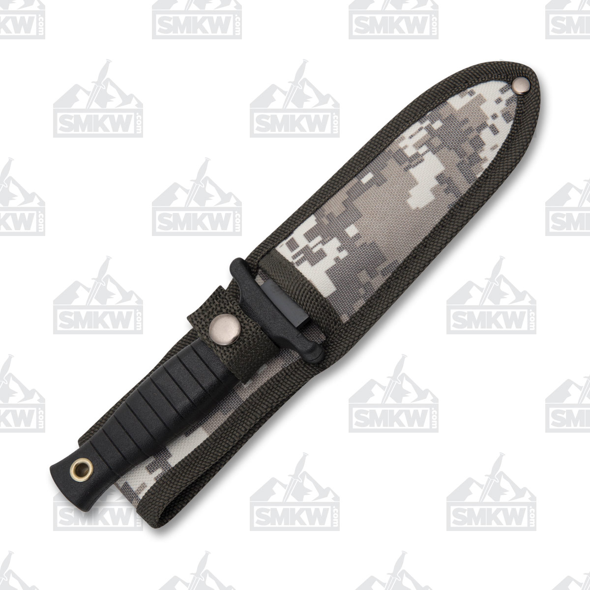 Szco Combat Boot Knife 5 Inch Plain Black Dagger Camo Sheath 211459CM View 4