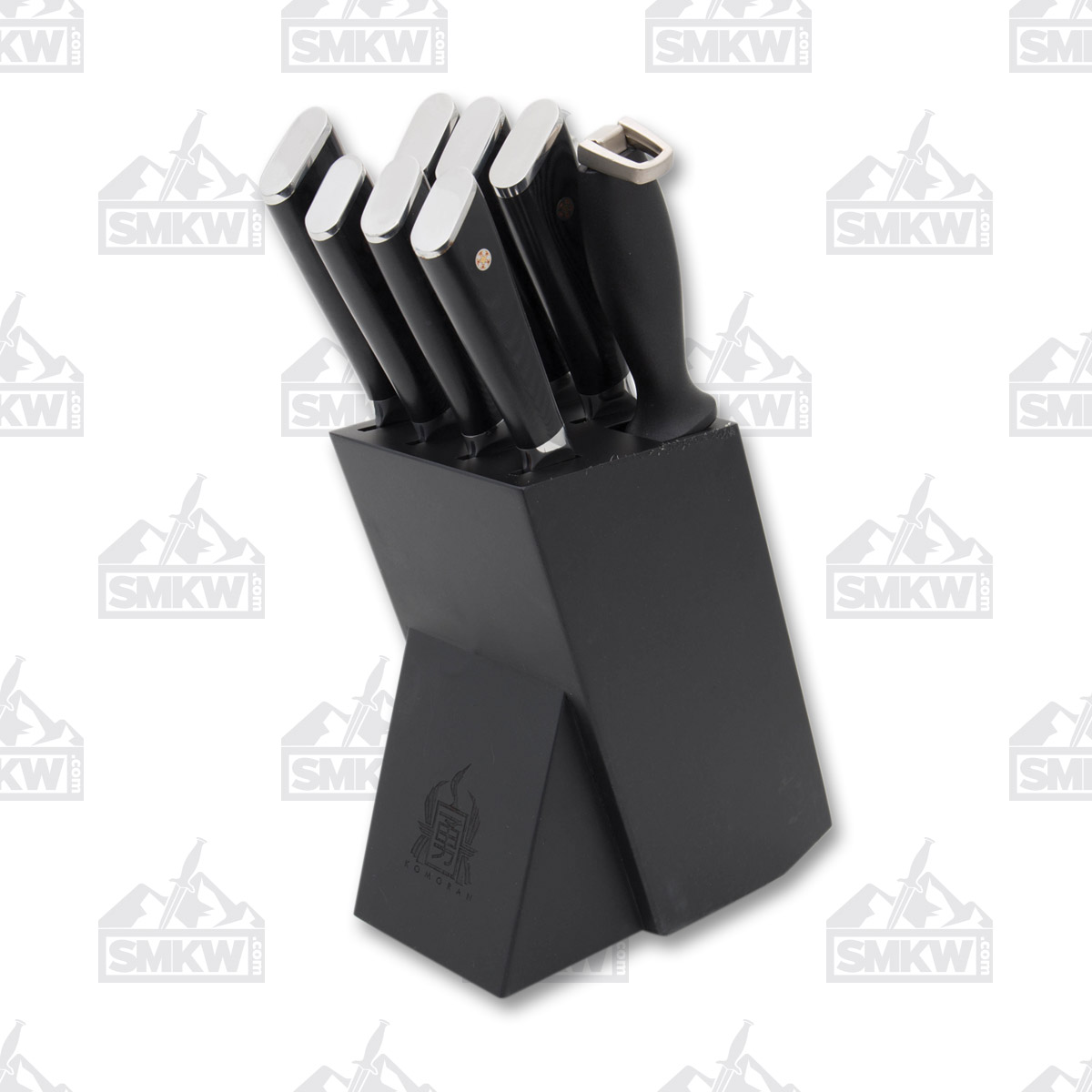 Komoran Damascus Kitchen Knife and Block Set KO036 View 2